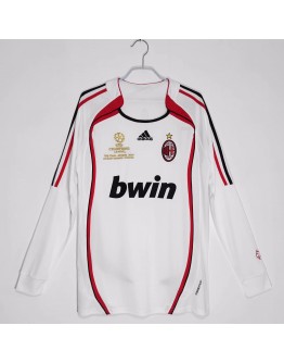 2006/2007 AC Milan Away fan version long sleeve Retro Jersey-white