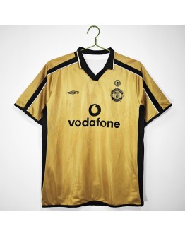 Manchester United 01/02 season retro fan version Away jersey-gold